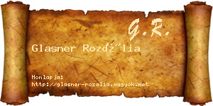 Glasner Rozália névjegykártya